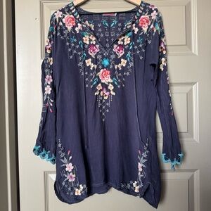 Johnny Was Butterfly Winter Blouse Embroidered, Medium